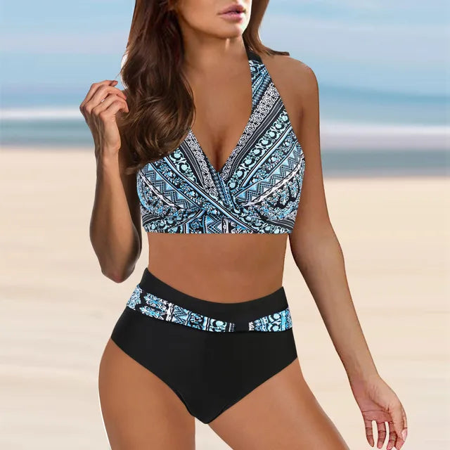 Lena - High-Waist-Bikini mit Animal-Print