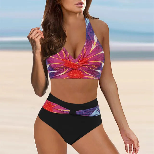 Lena - High-Waist-Bikini mit Animal-Print