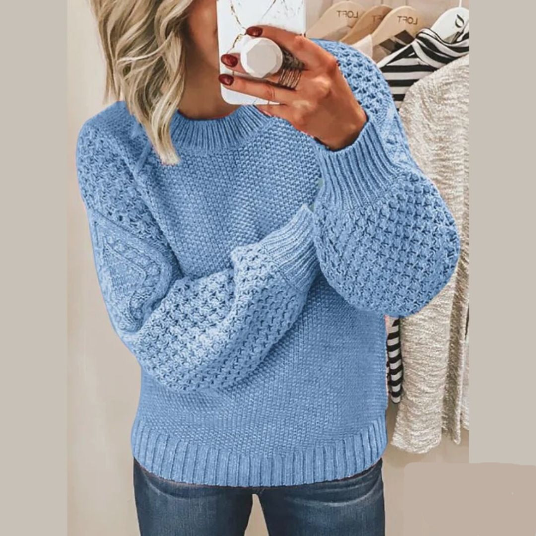 Super weicher strickpullover – blau
