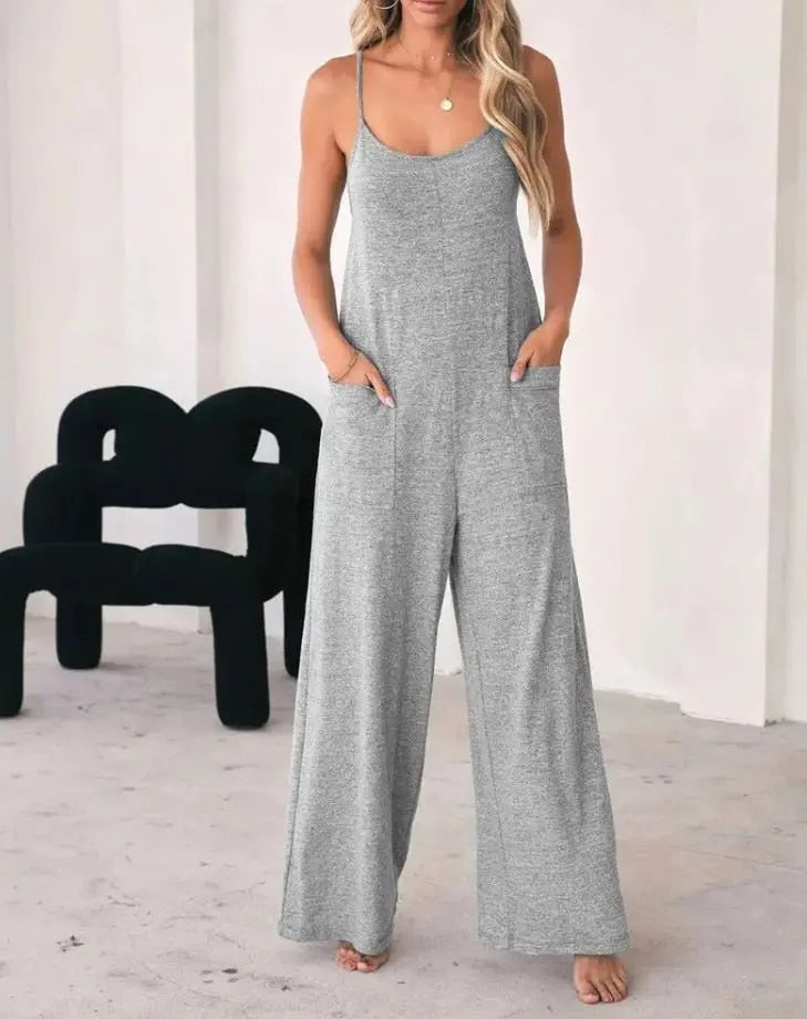 Jumpsuit in Grau mit Taschen - Lena