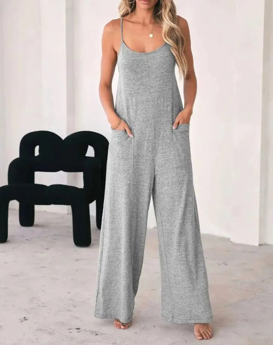 Jumpsuit in Grau mit Taschen - Lena