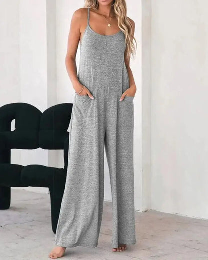 Jumpsuit in Grau mit Taschen - Lena