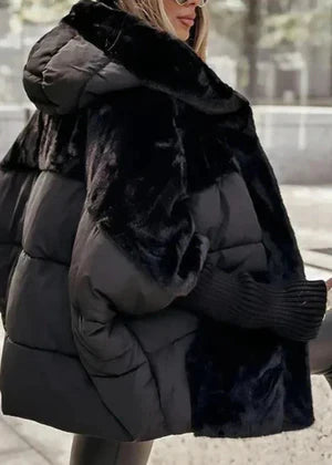 Braune Winterjacke mit Kapuze - Livia