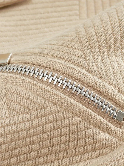 Herren Vintage Reißverschluss-Pullover Khaki - Noah