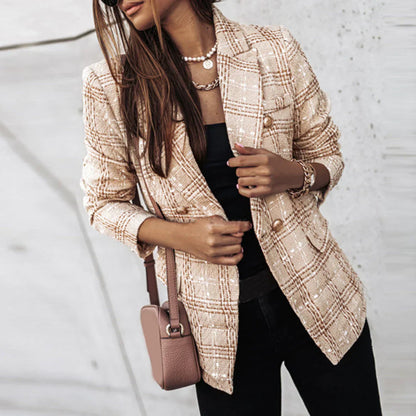 Eleganter Rotkariert Blazer - Sophia