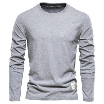 Lässiges herren-langarmshirt mit rundhals