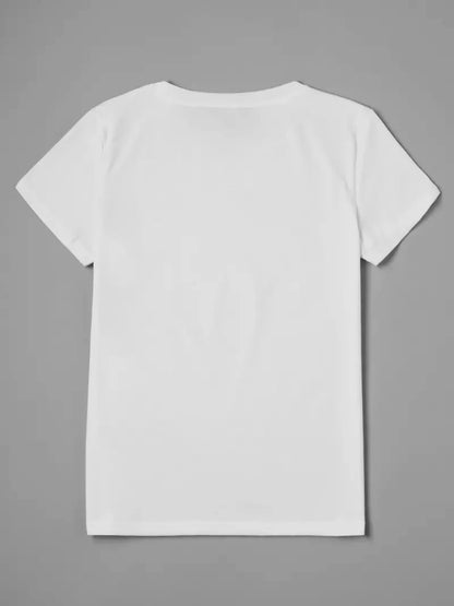 Clara - Weißes Herzen- und Leoparden-T-Shirt