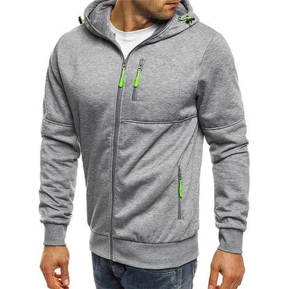 Erik – slim fit zip hoodie mit rippbündchen und reißverschlusstasche