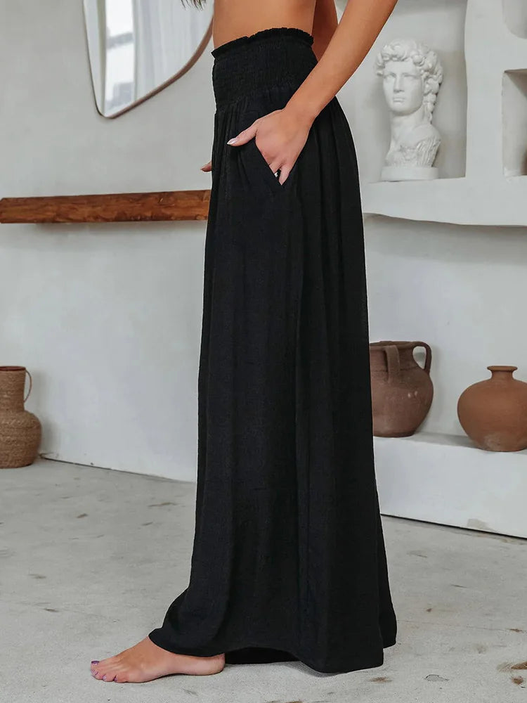 Schwarze Weite Hosen - Mia