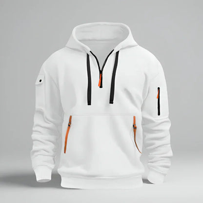 Herren-hoodie mit halbem reißverschluss – herren