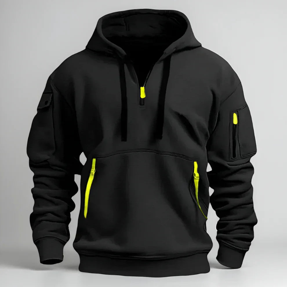 Herren-hoodie mit halbem reißverschluss – herren
