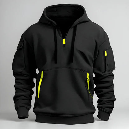 Herren-hoodie mit halbem reißverschluss – herren
