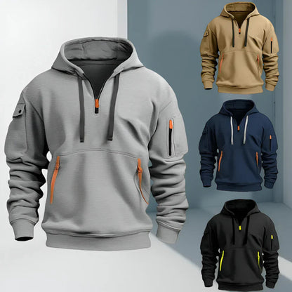 Herren-hoodie mit halbem reißverschluss – herren