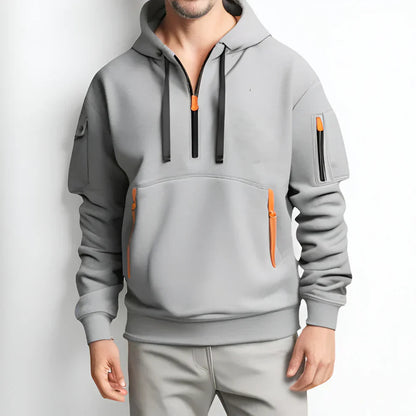 Herren-hoodie mit halbem reißverschluss – herren