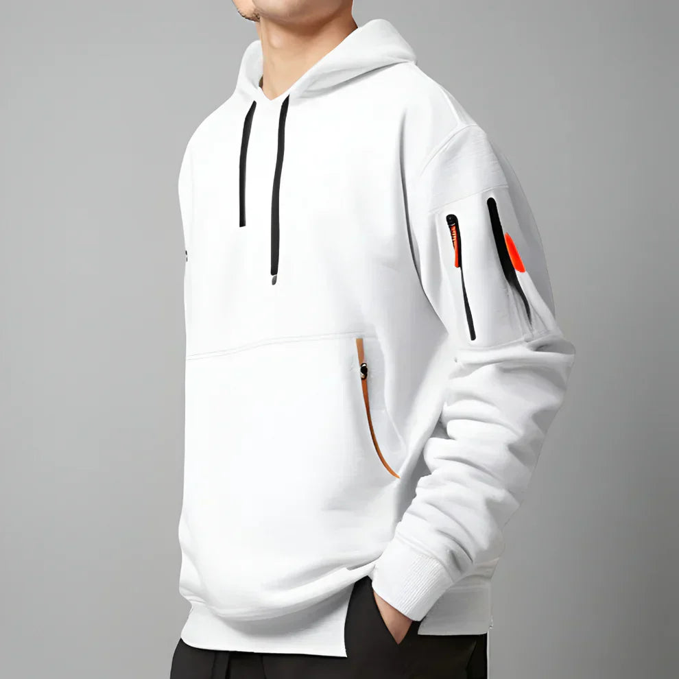 Herren-hoodie mit halbem reißverschluss – herren