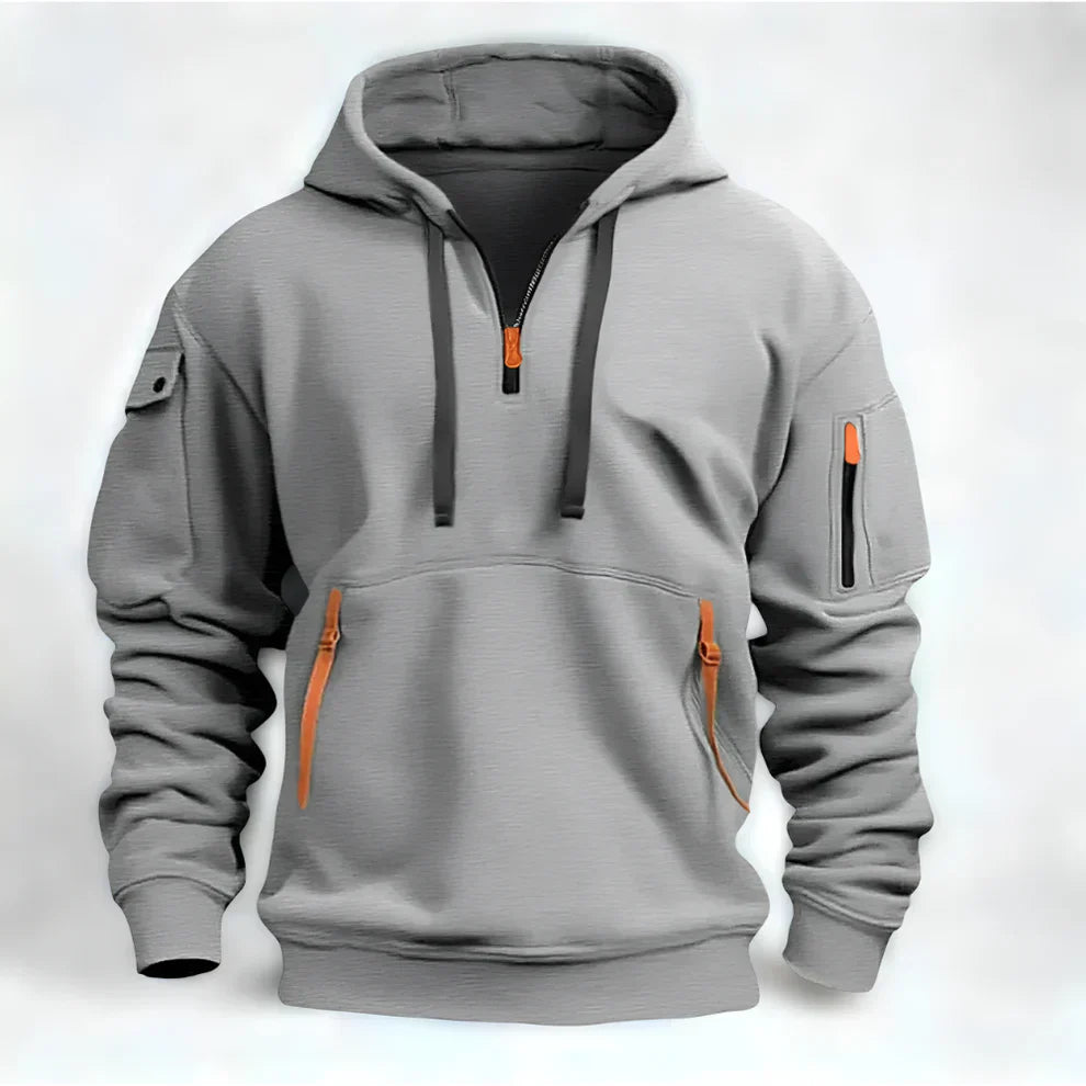Herren-hoodie mit halbem reißverschluss – herren
