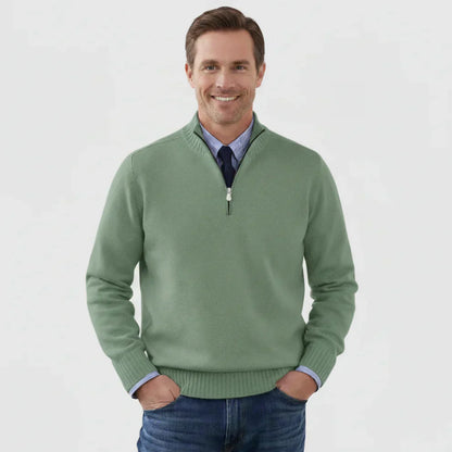Klassischer herren-pullover mit viertelreißverschluss – herren