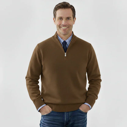 Klassischer herren-pullover mit viertelreißverschluss – herren