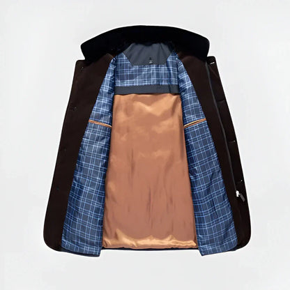 Bequeme, warme herrenjacke mit pelzkragen – herren