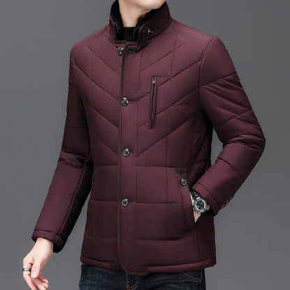 Bequeme, warme herrenjacke mit pelzkragen – herren