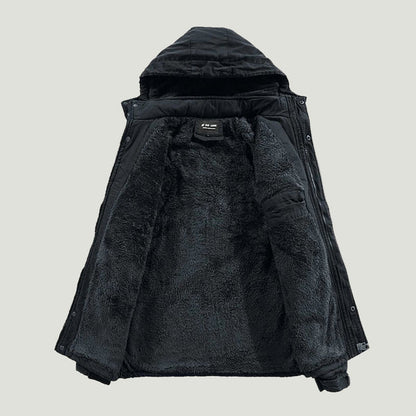 Fleece-winterjacke für herren mit kapuze – herren