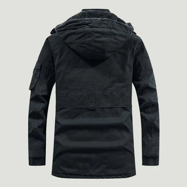 Fleece-winterjacke für herren mit kapuze – herren