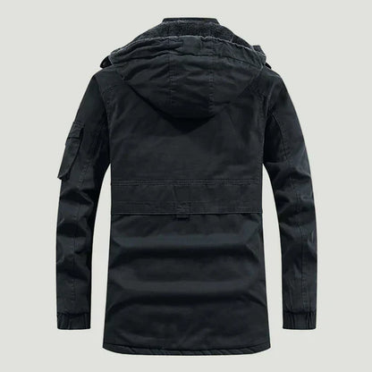 Fleece-winterjacke für herren mit kapuze – herren