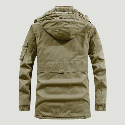 Fleece-winterjacke für herren mit kapuze – herren