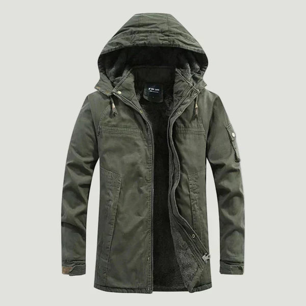 Fleece-winterjacke für herren mit kapuze – herren