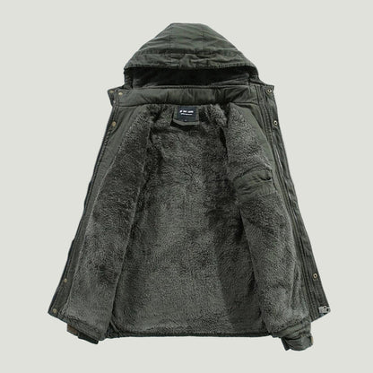 Fleece-winterjacke für herren mit kapuze – herren