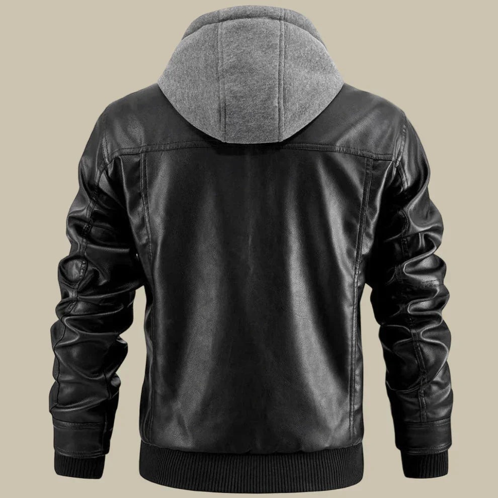 Taillierte herren-lederjacke mit reißverschluss – herren