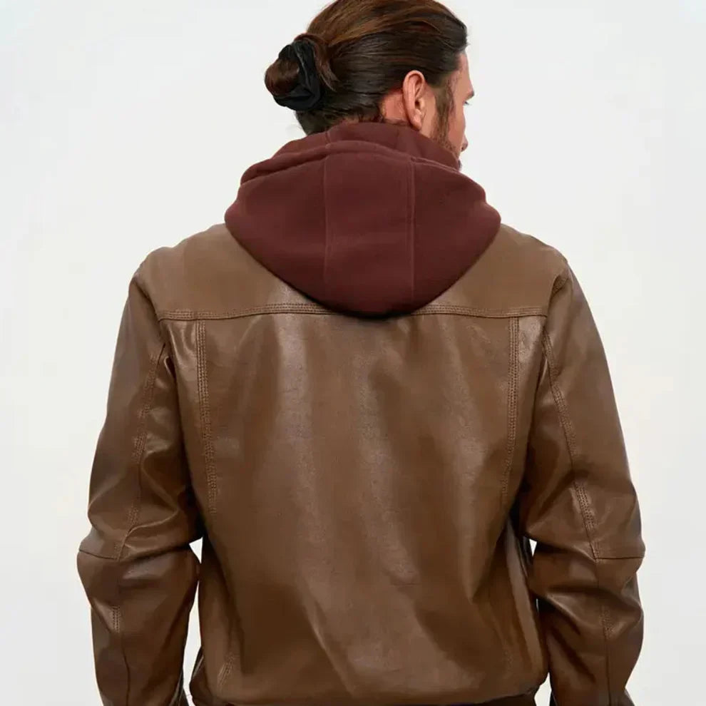 Taillierte herren-lederjacke mit reißverschluss – herren