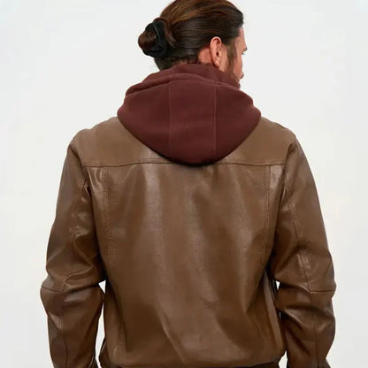Taillierte herren-lederjacke mit reißverschluss – herren