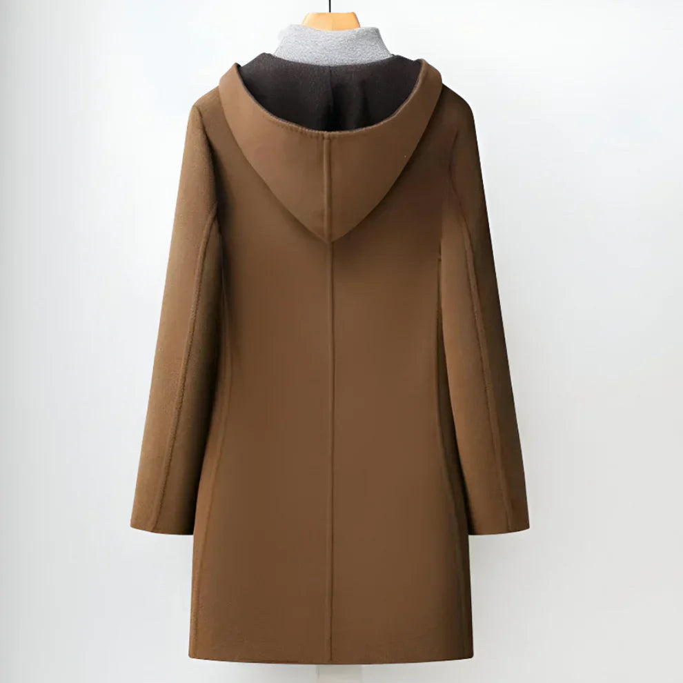 Wintermantel mit kapuze aus wollmischung für herren