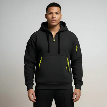 Herren-hoodie mit halbem reißverschluss – herren