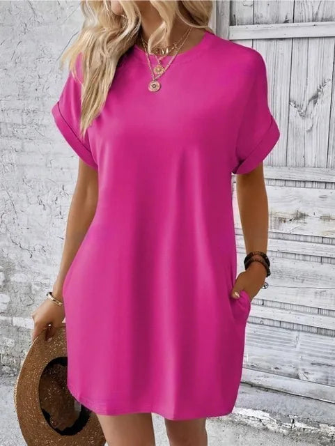 Grünes T-Shirt-Kleid - Selina