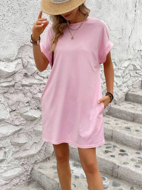 Grünes T-Shirt-Kleid - Selina