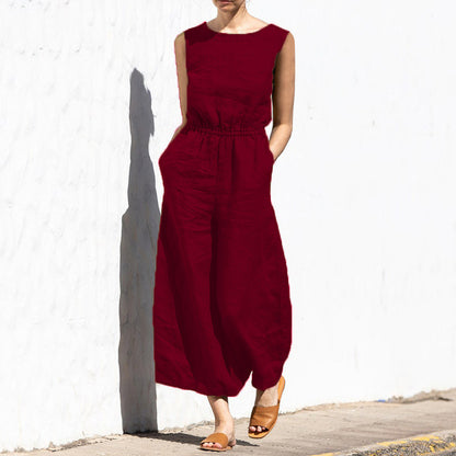 Luftiger Leinen-Jumpsuit mit Knopfdetails