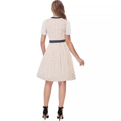 Prairie | dirndl kleid in midilänge mit blumenprint und schnürmieder für frauen