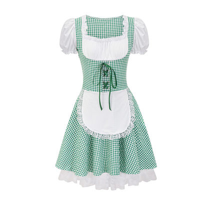 Shea | dirndl kleid mit karomuster und schnürung für frauen