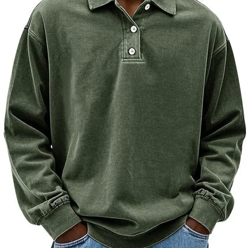 Lukas – polo shirt mit langen ärmeln und rippbündchen