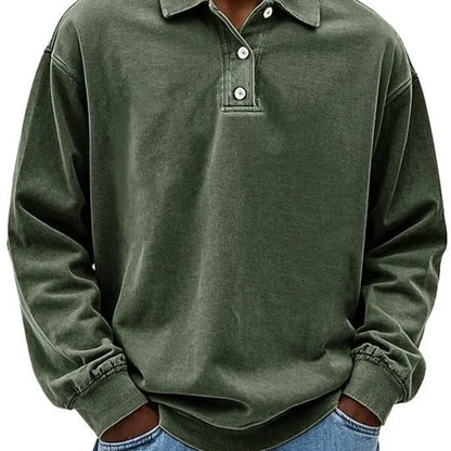 Lukas – polo shirt mit langen ärmeln und rippbündchen