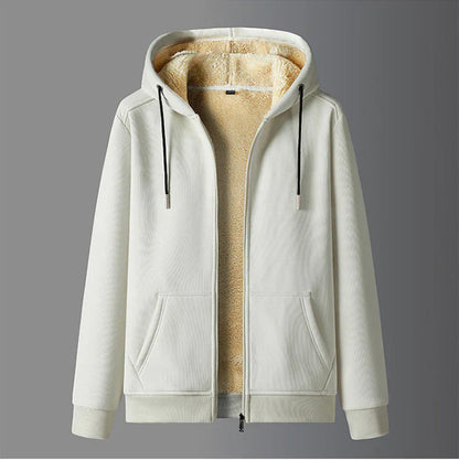 Mads – sherpa-gefütterte hoodie-jacke mit reißverschluss und kordelkapuze