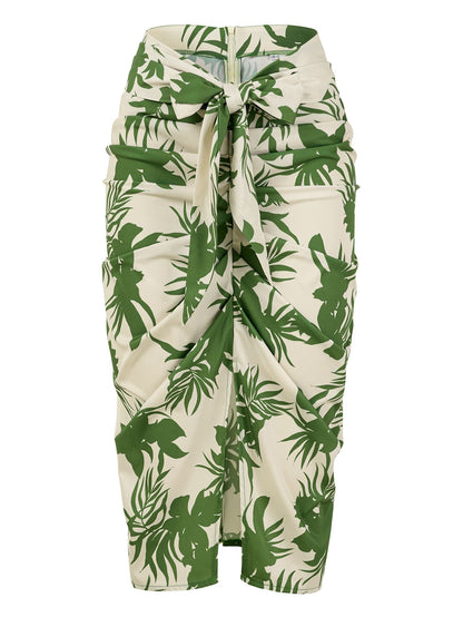 Grün-Weißer Midirock Sommer - Sophia