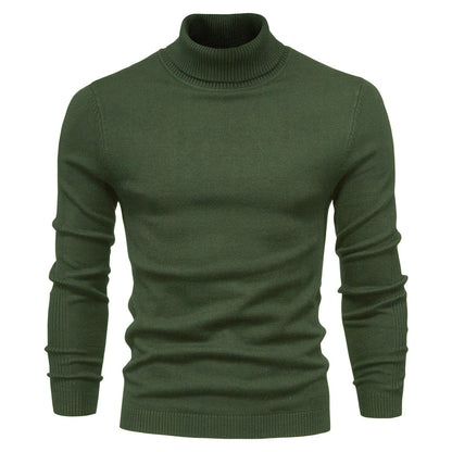 Klassischer Herren Rollkragenpullover Khaki - Leon