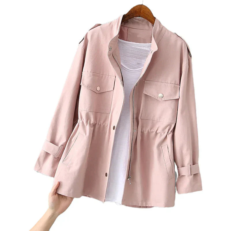 Mira – utility-jacke mit taillenzug und mehreren taschen