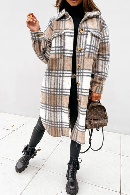 Kariertes Einreihiges Shacket