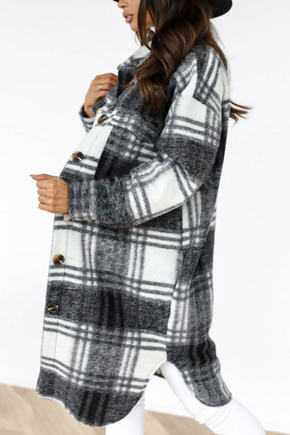 Kariertes Einreihiges Shacket