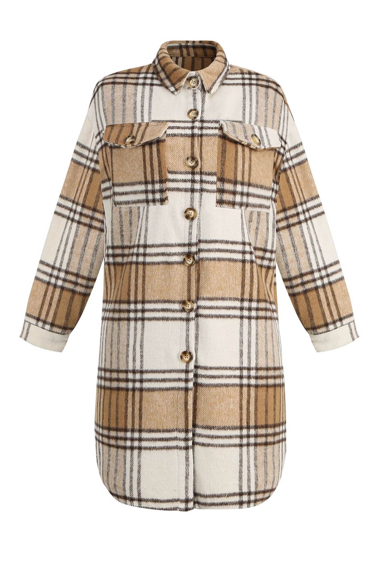 Kariertes Einreihiges Shacket