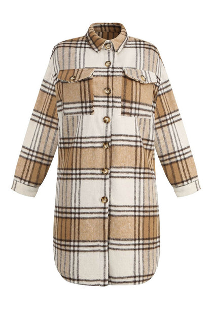 Kariertes Einreihiges Shacket